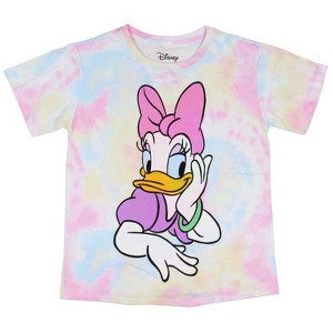 Disney Girl's Disney Girl's Daisy Duck Tie Dye Graphic Kids T-Shirt - 1 of 4