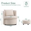 Modern Accent Chair, Round Manual Recliner Chair Sofa, 360-Degree Swivel Chair with Ottoman, Swivel Chair with Storage Seatbase-Coolbibila - 4 of 4