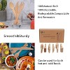 LunaLulinlk Wooden Compostable Utensils Set - 300 Pieces (100 Forks 100 Spoons 100 Knives) Sturdy Wood Disposable Cutlery - 4 of 4