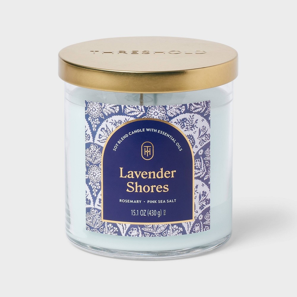 2-Wick Lidded Glass Jar Candle Lavender Shores 15.1oz - Threshold