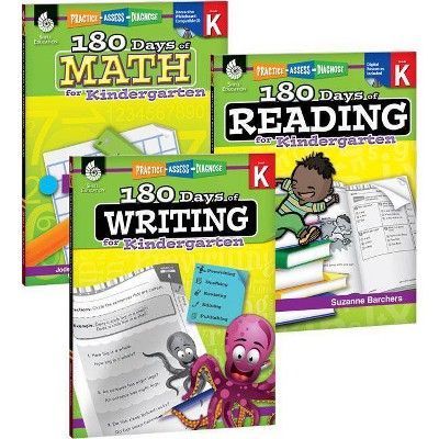 180 Days of Reading, Writing and Math for Kindergarten 3-Book Set - (180 Days of Practice) by  Suzanne I Barchers & Tracy Pearce & Jodene Smith