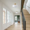 Dewdrop Semi Flush Mount Ceiling Light Gold Fixture with White Glass Shade for Bedroom Hallway Dining Room - 4 of 4