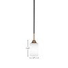 Toltec Lighting Paramount 1 - Light Pendant in  Matte Black/Brass with 4" White Muslin Shade - 2 of 2