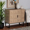 Darien Wood and Metal 2 Door Storage Cabinet Brown/Black - Baxton Studio: Modern Accent Furniture with Fixed Shelves - 2 of 4