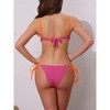 INSPIRE CHIC Women's Contrast Color Ribbed Bikini Sets, Triangle Bottom Swimwear Bathing Suits 1 Set - 3 of 4