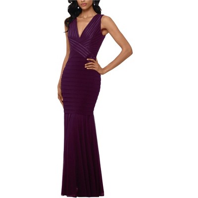 Betsy & Adam Womens Bandage Gown Dress, Purple, 12