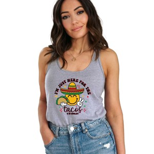 S.W.Smiley Here For The Tacos Smiley - Womens Racerback Tank - 1 of 3