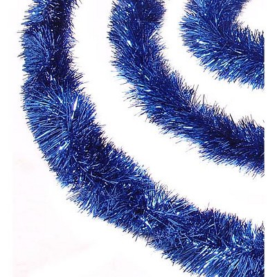 Northlight 50' x 2.5" Unlit Shiny Lavish Blue Foil Tinsel Christmas and Hanukkah Garland