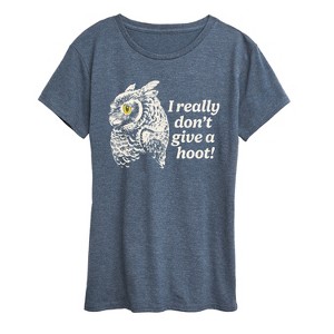 Women's - Instant Message - Give A Hoot Owl Short Sleeve Graphic T-Shirt - 1 of 4