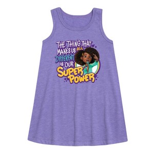 - Karma's World - Our Super Power Graphic Sleeveless Aline Dress - 1 of 2