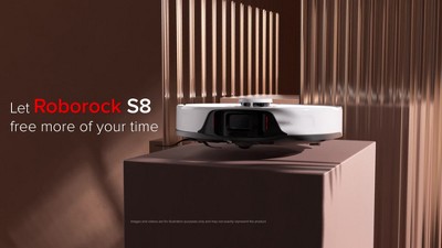 Roborock S8 White Cordless Robot Vacuum and Mop with Smart Mapping