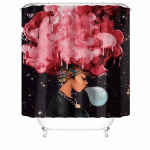 Girl Blow Bubbles Shower Curtains for Bathroom Waterproof Fabric Bath Curtain Durable Soft Stylish Bathroom Decor 72x72 Inch - 1 of 1