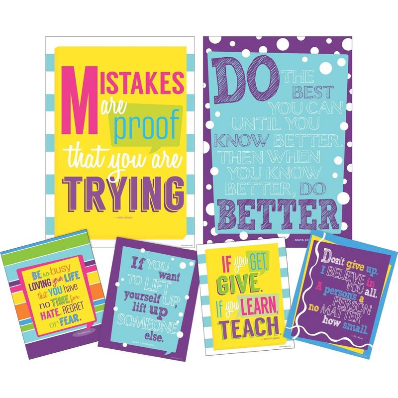 Set of 6 Keep On Trying Motivational Art Prints &#38; Posters - Barker Creek, 1 of 5