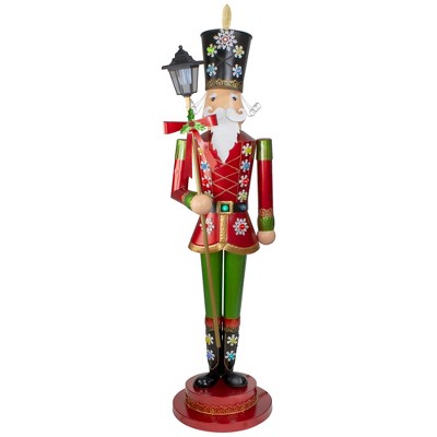 Northlight 52" Red and Green Lighted Nutcracker with Lantern Christmas Decoration