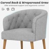 Tangkula 1PC/2PCS Upholstered Tub Chair w/ Solid Rubber Wood Legs Linen-like Fabric & Button Tufted Design Built-in Springs - 4 of 4