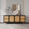 ORRD Rattan Sideboard Buffet Cabinet w/4 Doors & Adjustable Shelves - Kitchen Storage Console Table for Dining, Living Room, Black - 2 of 4