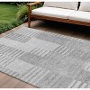 Silver Gray And Ivory Striped Washable Indoor Outdoor Area Rug - 2 of 4