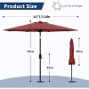 7.5ft Patio Umbrella, Table Umbrella Outdoor Patio with Crank Lift & Push Button Tilt, 6 Sturdy Ribs for Yard, Deck, Pool - 3 of 4