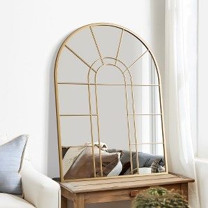 Wooakway Black/Gold Accent Wall Mirror Bathroom/Vanity Mirror Overmantal Mirror Overmantel Mirror for Living Room Bedroom Entryway - 1 of 4