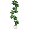 Garvee Fiddle Leaf Fig Artificial Tree with White Planter,Faux Plants Indoor with Moss, Fake Rubber Tall Fake Floor Plant in Pot-Artificial Trees - 2 of 4