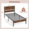 Infans Twin Size Bed Frame w/ Wooden Headboard Under-Bed Storage No Box Spring Needed - 2 of 4