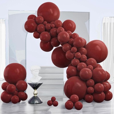 PartyWoo Balloons Maroon Dark Red Burgundy Ruby 18 12 10 5 Inch 140 pcs