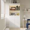 FUFU&GAGA Modular Kitchen Pantry Cabinet Dining Room Sideboard with Lighting and Glass Doors - 3 of 4