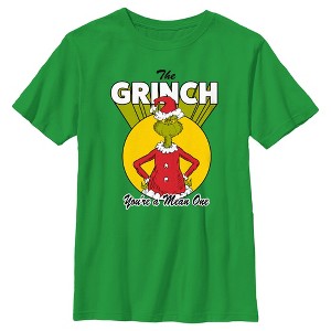 Boy's Dr. Seuss Christmas Grinch You're a Mean One T-Shirt - 1 of 4