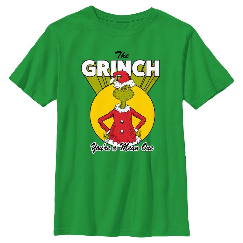 Boy's Dr. Seuss Christmas The Grinch You're a Mean One T-Shirt, 1 of 5