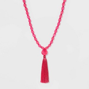 SUGARFIX by BaubleBar Tassel Pendant Beaded Necklace - Pink, Women