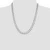 Black Bow Jewelry Men's 7.5mm Sterling Silver Solid Flat Curb Chain Necklace - 2 of 4