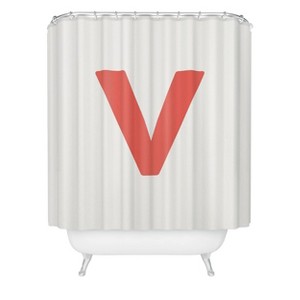 Deny Designs April Lane Art Block Monogram Shower Curtain - 1 of 3