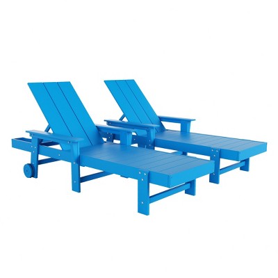 WestinTrends Ashore 2 Piece Reclining Chaise Lounge With Arms & Wheels