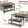 Garvee Stylish Dining Table Set for 4 - Kitchen Table with Comfortable Bench & 2 Chairs, Space-Saving Design with Wine Rack - 4 of 4