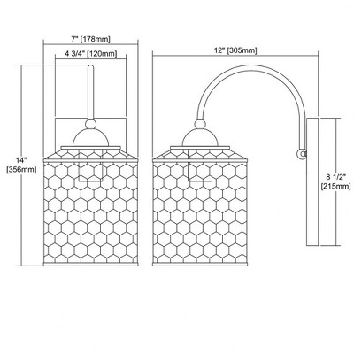 Oil Rubbed Bronze Dimmable Wall Sconce with Mesh Shade