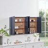 GlasFlength Bathroom Storage Cabinets Wall Mounted Cabinet with Adjustable Shelf Elegant Simple Design for Bathroom, Blue, 24"*7.63"*30" - 4 of 4