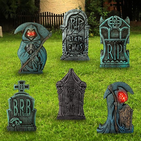 Joyin 2 Light Up Grim Reaper With 4 Tombstone Decoration Set : Target