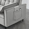 Modern Loveseat Futon Sofa Couch Pullout Bed,Lounge Sofa w/Reclining Backrest, Toss Pillows, Pockets,3 in 1 Convertible Sleeper Sofa Bed - 3 of 4