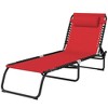 Resenkos Acacia Wood Lounger With Wheels, Adjustable Outdoor Sun Lounger, Comfortable Relaxation Chair, White - 2 of 4