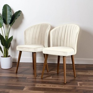 Sevobal Dining Chairs Mid-Century Modern Dining Chairs Set of 2 with Tapered Legs for Kitchen Living Room, Beige, 20.5"*34.3"*22.4" - 1 of 4