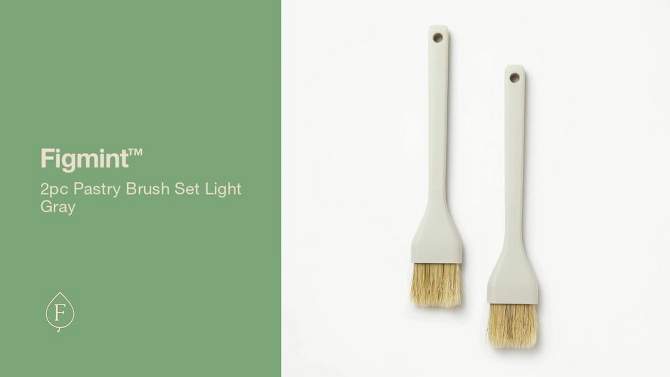 2pc Pastry Brush Set Light Gray - Figmint&#8482;, 2 of 6, play video