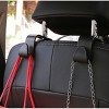 Itopfox Car Back Seat Headrest Hooks, 4 Pack Black Stylish Hanger for Handbag Clothes Coats Grocery Bags, Interior Accessories - 2 of 4