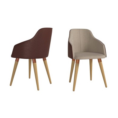 Set of 2 Martha Accent Chair Brown - Manhattan Comfort