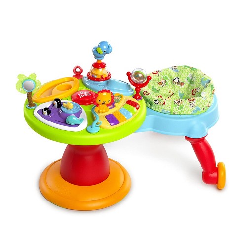 Bright Starts Around We Go 2-in-1 Walk-Around Baby Activity Center & Table,  Tropic Cool, Ages 6 Months+