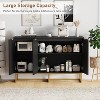COZONY Modern Sideboard Buffet Cabinet with Storage, Wood Accent Credenza with Herringbone Doors & Adjustable Shelf for Dining Room, Living Room - 3 of 4