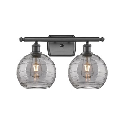 Athens Deco Swirl - 2 Light Bath Vanity In Industrial Style-11.25 Inches Tall and 18 Inches Wide