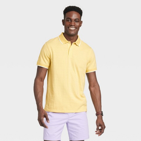 Men's Standard Fit Short Sleeve Polo Shirt - Goodfellow & Co™ Wheat Xl :  Target