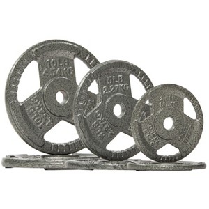 Sapphtopaz Standard Cast Iron Weight Plates for Barbell, 1-Inch Barbell Plates for Strength Training in Home & Gym, Multiple Weights - 1 of 4