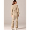 Seta T Women's Two Piece Outfits Front Cropped Sweatshirt and Wide Leg Sweatpant Tracksuit Lounge Set - 4 of 4