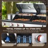 ELJGET Charcoal & Propane Gas Grill Combo with Side Burner & Porcelain-Enameled Cast Iron Grate, Dual Fuel Barbecue Grill for Outdoor, Patio - 3 of 4